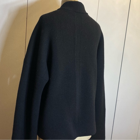 RICK OWENS FW24 PORTERVILLE PORTERVILLE JUMBO CREWNECK IN BLACK/PEARL WOOL KNIT - Picture 5 of 14